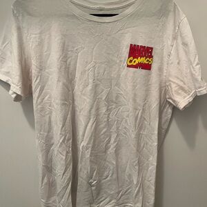 Marvel White Tee with Red and Yellow Logo